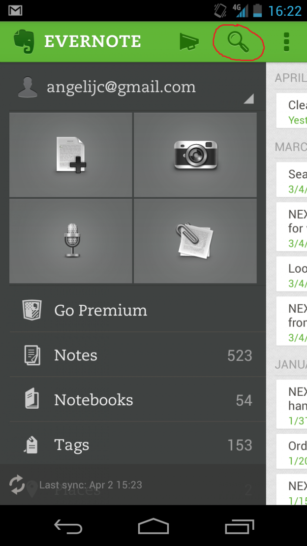 evernote to do list android widget